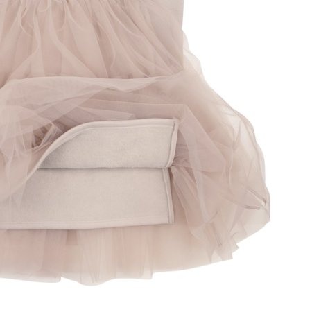 베이지 튤 스커트 져지 원피스