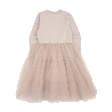 베이지 튤 스커트 져지 원피스