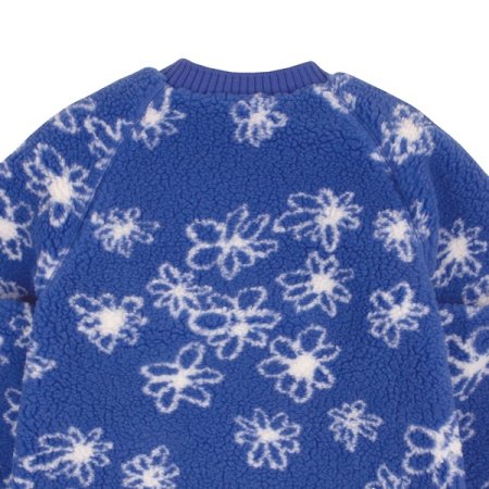 블루 플라워 보아 아노락 원피스