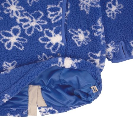 블루 플라워 보아 아노락 원피스