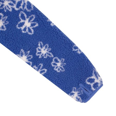 블루 플라워 보아 아노락 원피스