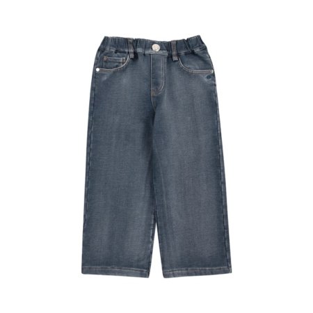 블루 워싱 기모 본딩 데님 팬츠