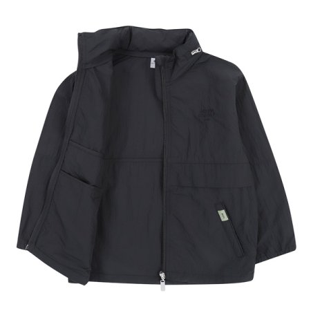 블랙 화섬 윈드브레이커 점퍼