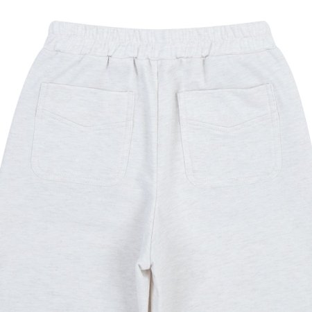 아이보리 멜란지 일자 7부 팬츠