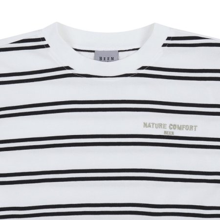 블랙화이트 스트라이프 티셔츠