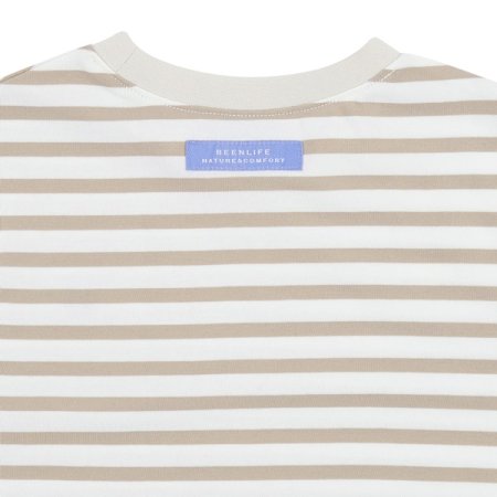 베이지 스트라이프 티셔츠