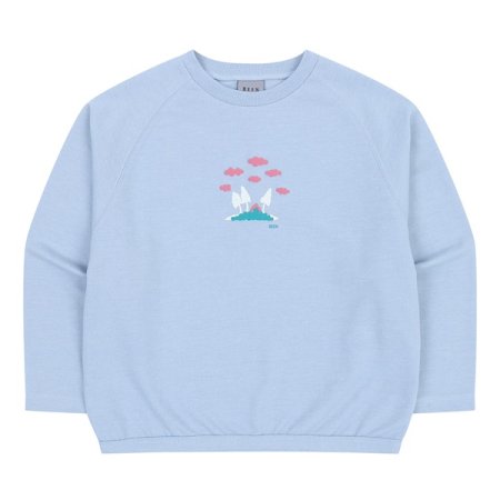 스카이블루 라운드 긴팔 티셔츠