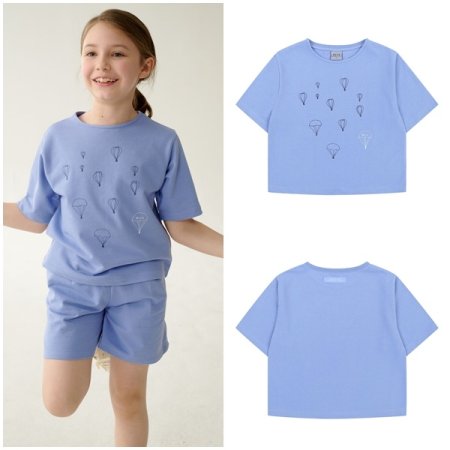 바이올렛 프린트 6부 티셔츠