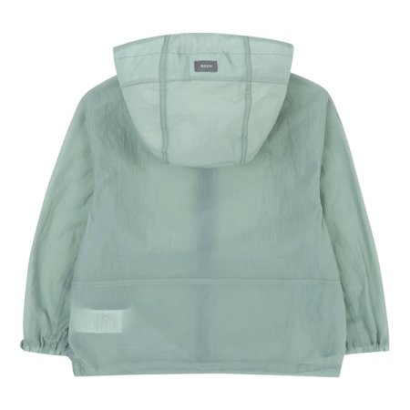 카키 후드 윈드브레이커 점퍼