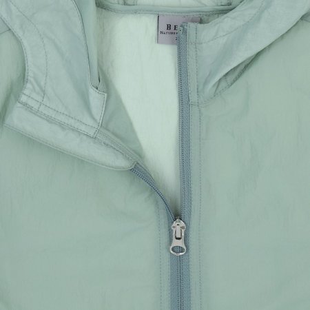 카키 후드 윈드브레이커 점퍼