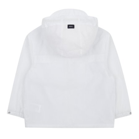 화이트 후드 윈드브레이커 점퍼