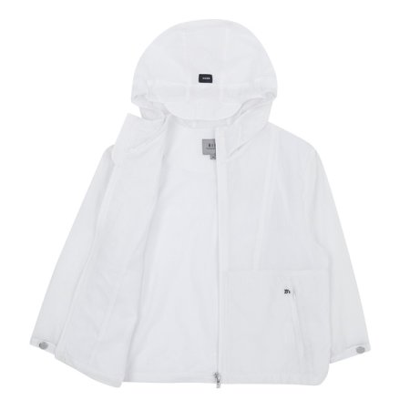 화이트 후드 윈드브레이커 점퍼