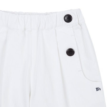 화이트 배럴핏 8부 바지