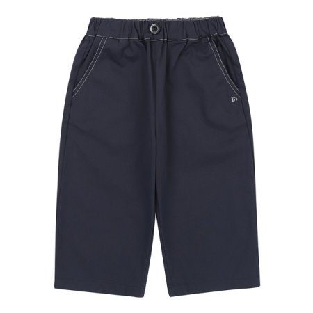 네이비 7부 면스판 팬츠