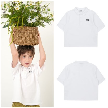 화이트 요꼬 카라 티셔츠