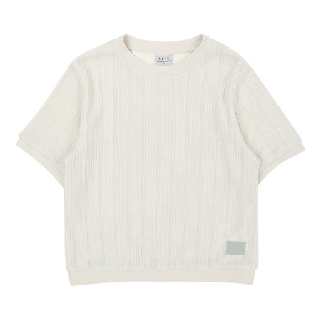 아이보리 라운드 니트티셔츠