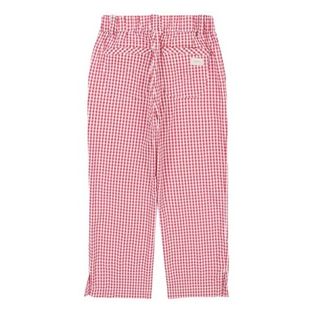 레드 고방체크 일자 팬츠