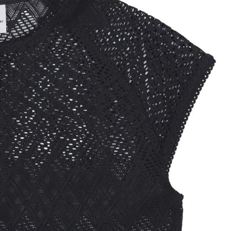 블랙 레이스 베스트 블라우스