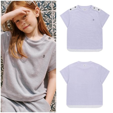 바이올렛 테리 반오픈 티셔츠