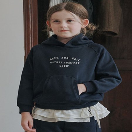 네이비 후드 맨투맨 티셔츠