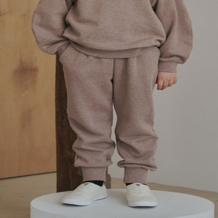 브라운 멜란지 조거팬츠