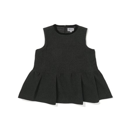 모노톤 그레이 헤링본 점퍼스커트 원피