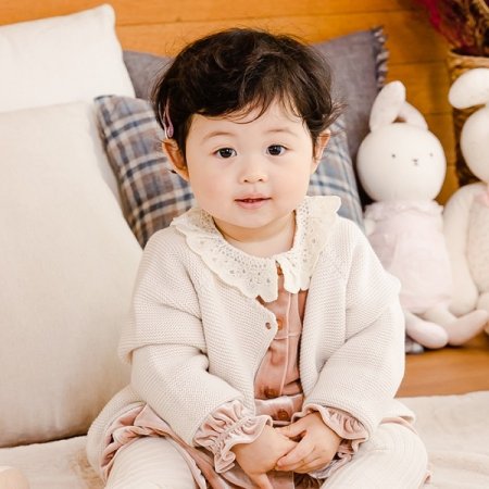 크림니트긴소가디건