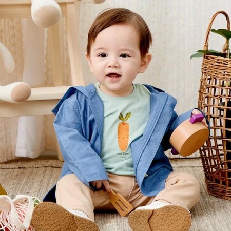 후드심플데님점퍼