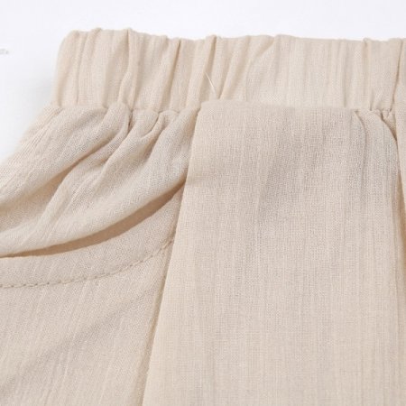 베이지솔리드반바지