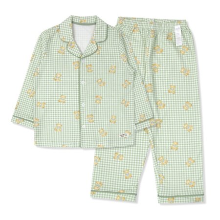 그린체크베어긴소아동잠옷