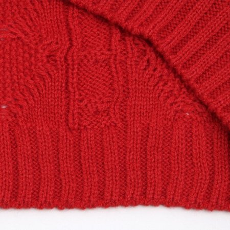 레드니트꽈배기가디건