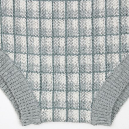 체크니트바디수트세트