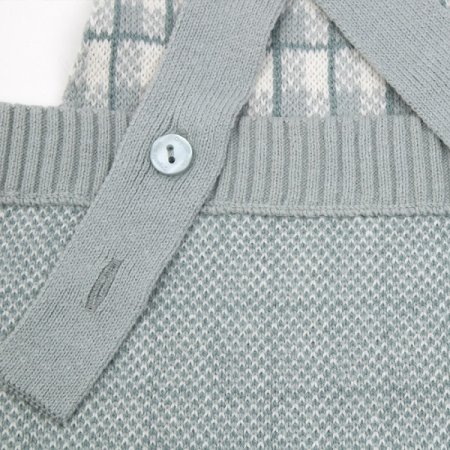 체크니트바디수트세트