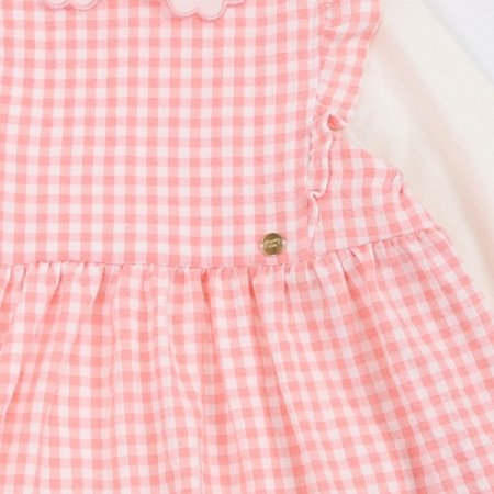 튤립체크긴소바디수트