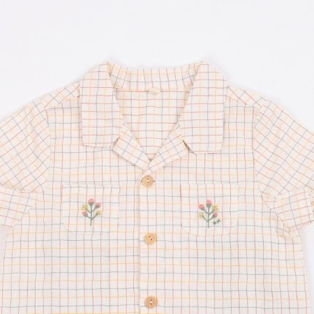 체크반소셔츠상하