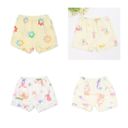 24년면100%꽃스마일여아사각팬티4장