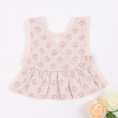 유아 핑크니턱받이겸용조끼