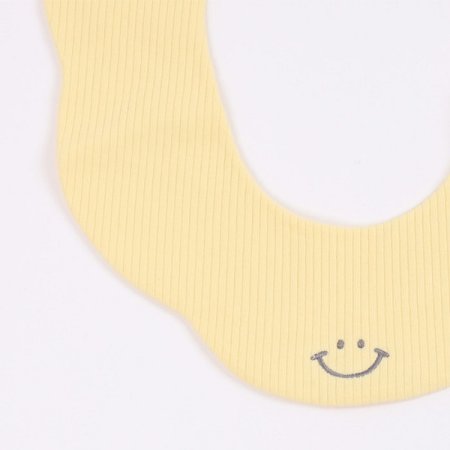 SMILE 페이스 옐로우 모자 턱받이 세트