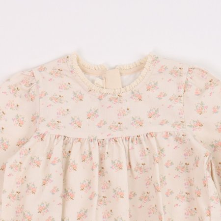 플라워긴소바디수트모자세트