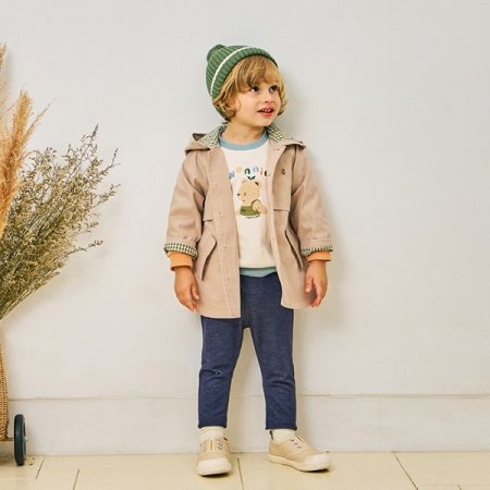 그린체후드트렌치코트