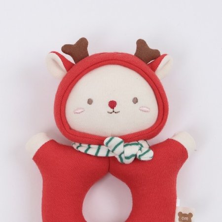 오가닉맘 레드 크리스 원형딸랑이