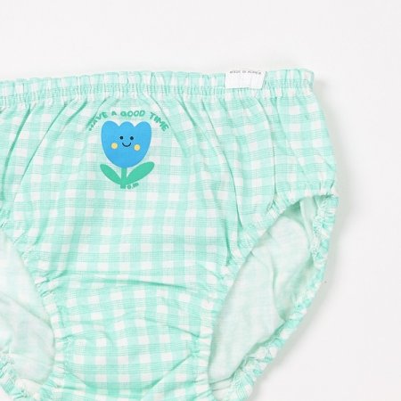 라인체크민트여아팬티