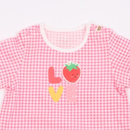 핑크하트체크반소바디수트