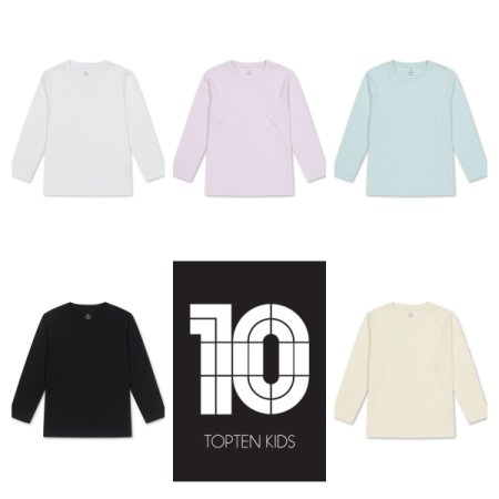 탑텐키즈 아동 USA코튼 베이직 9부 티셔츠