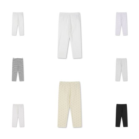 탑텐키즈 여아 에센셜 코튼스판 7부 레깅스