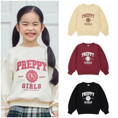 베이직 더블니트 레터링 스웨트셔츠