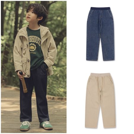 에코 배기 밴딩 데님 팬츠