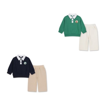 유아 버비 피케 카라 맨투맨 셋업