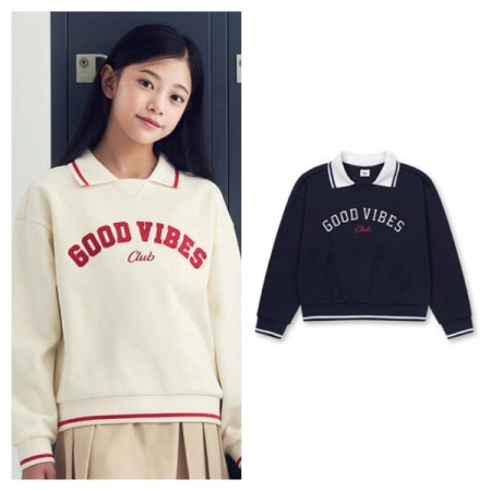 여아 피케 카라 스웨트셔츠