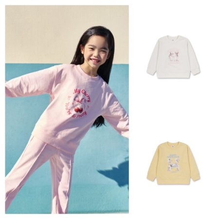 라이트 테리 전사 그래픽 스웨트셔츠